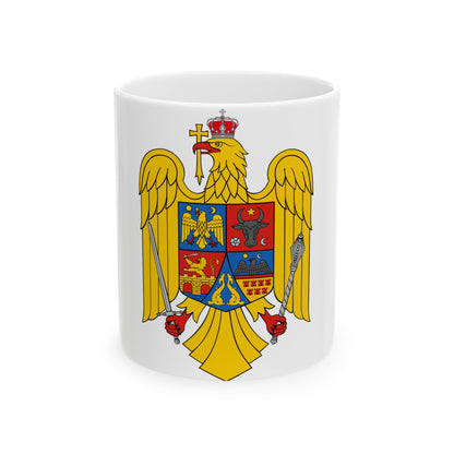 Coat of arms of Romania Eagle - White Coffee Mug-11oz-The Sticker Space