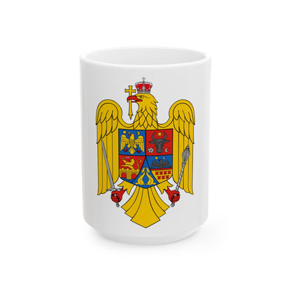 Coat of arms of Romania Eagle - White Coffee Mug-15oz-The Sticker Space