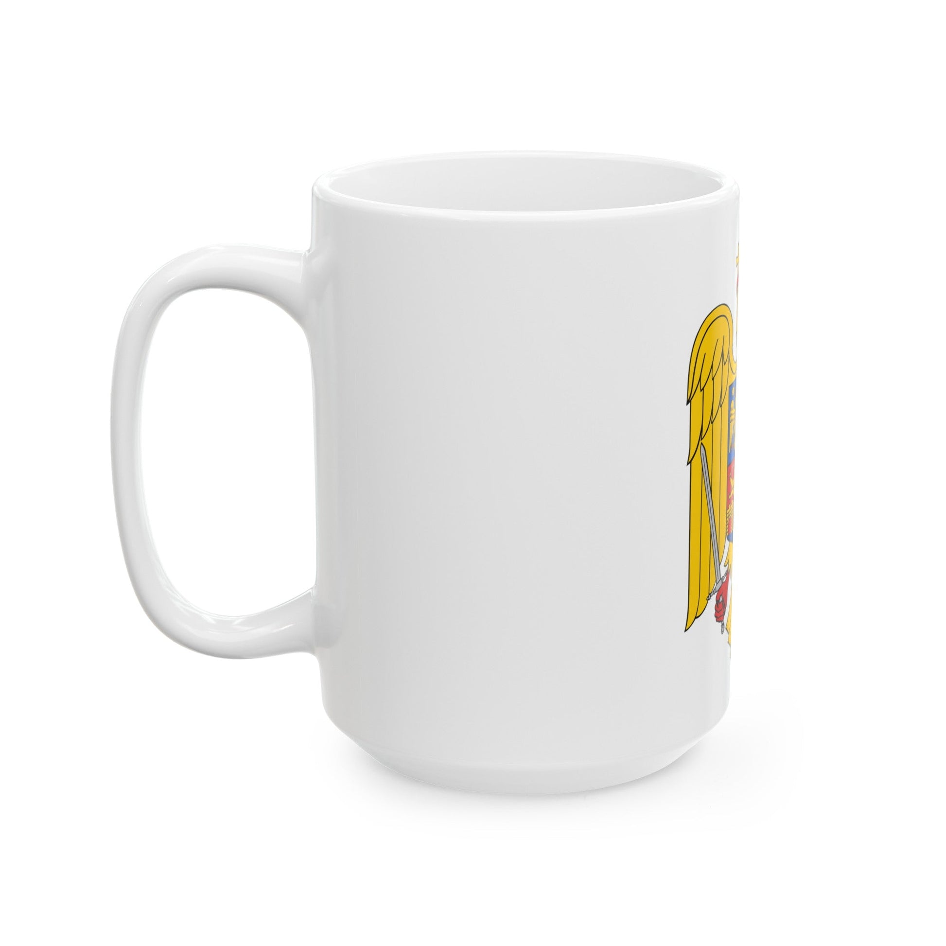 Coat of arms of Romania Eagle - White Coffee Mug-The Sticker Space