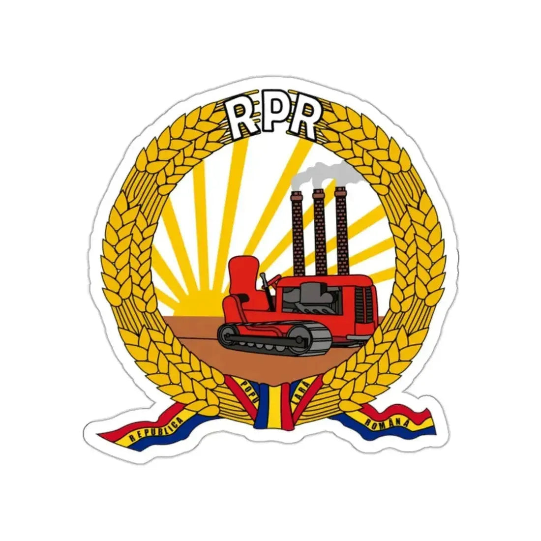 Coat of arms of Romania (January-March 1948) STICKER Vinyl Die-Cut Decal - The Sticker Space