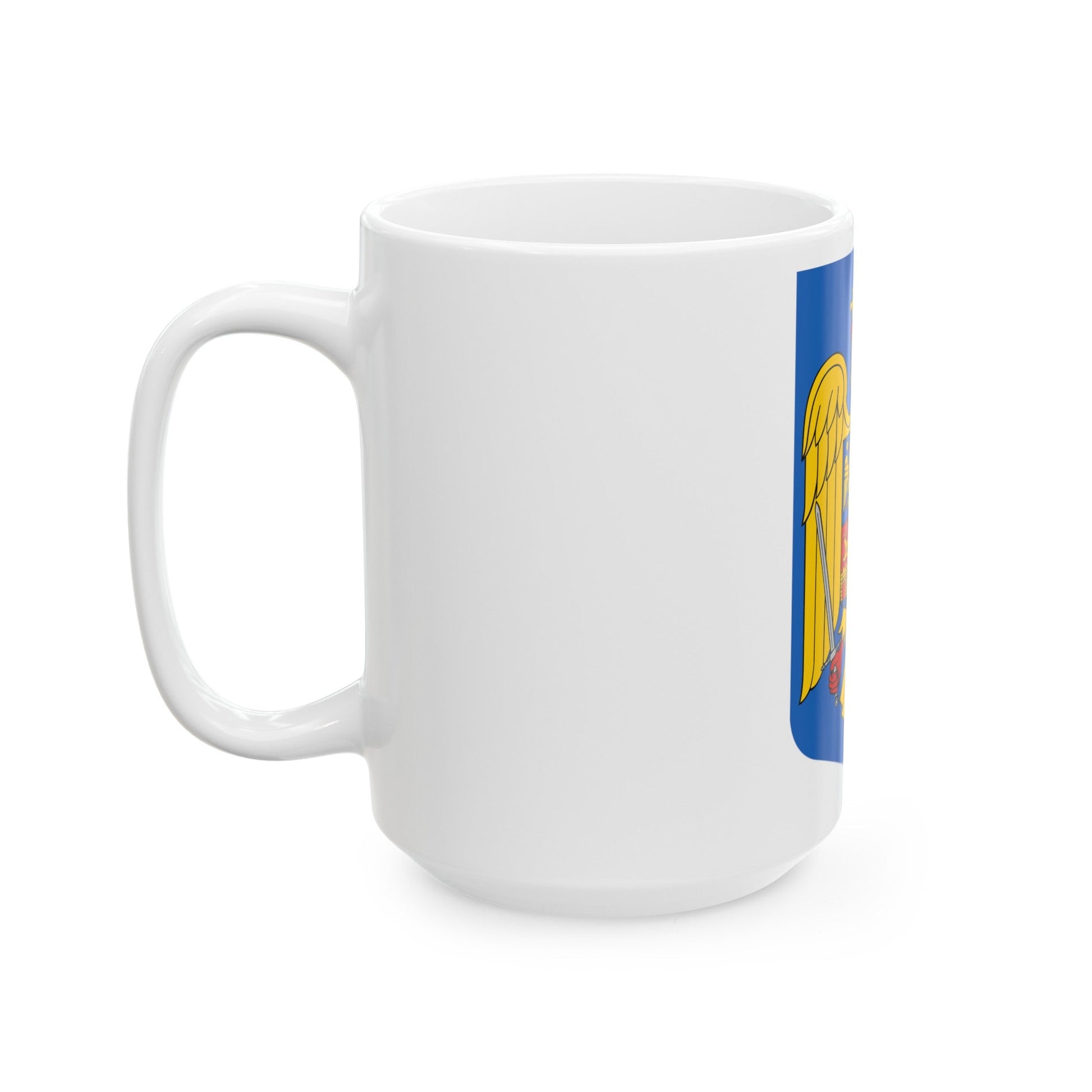 Coat of arms of Romania - White Coffee Mug-The Sticker Space