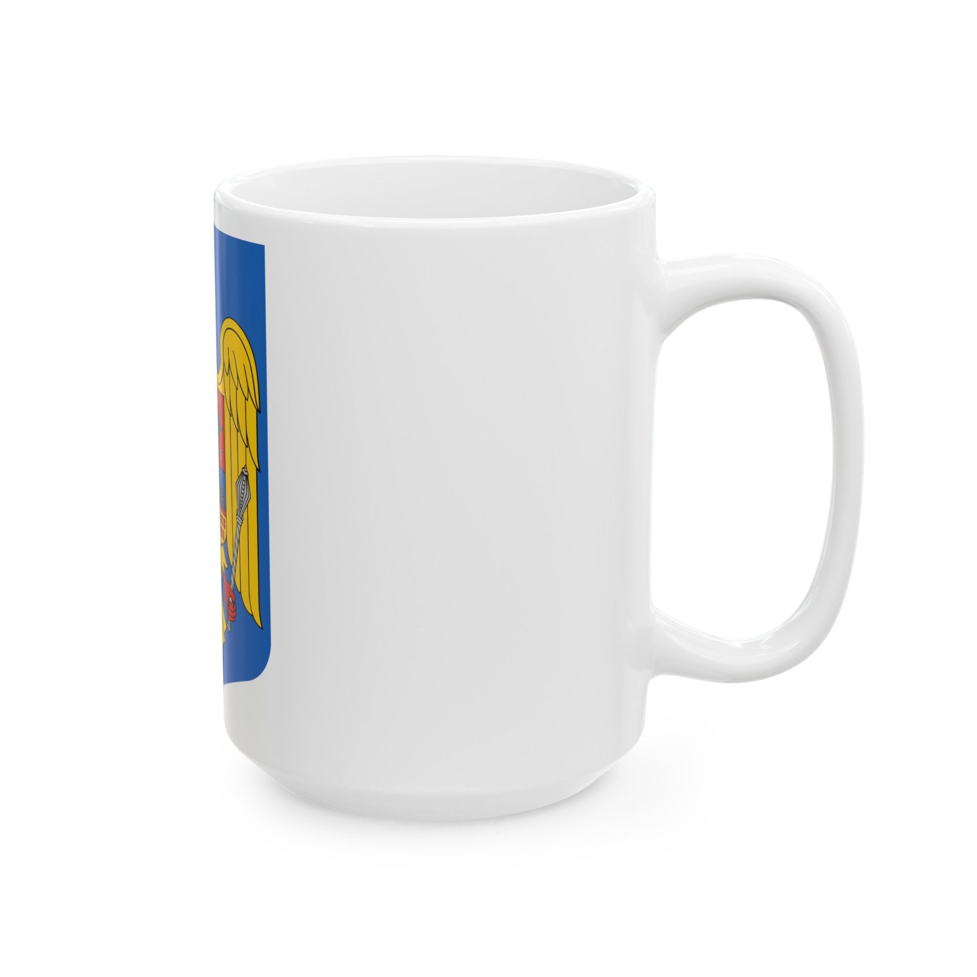 Coat of arms of Romania - White Coffee Mug-The Sticker Space