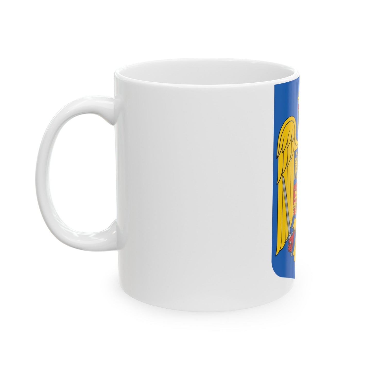 Coat of arms of Romania - White Coffee Mug-The Sticker Space