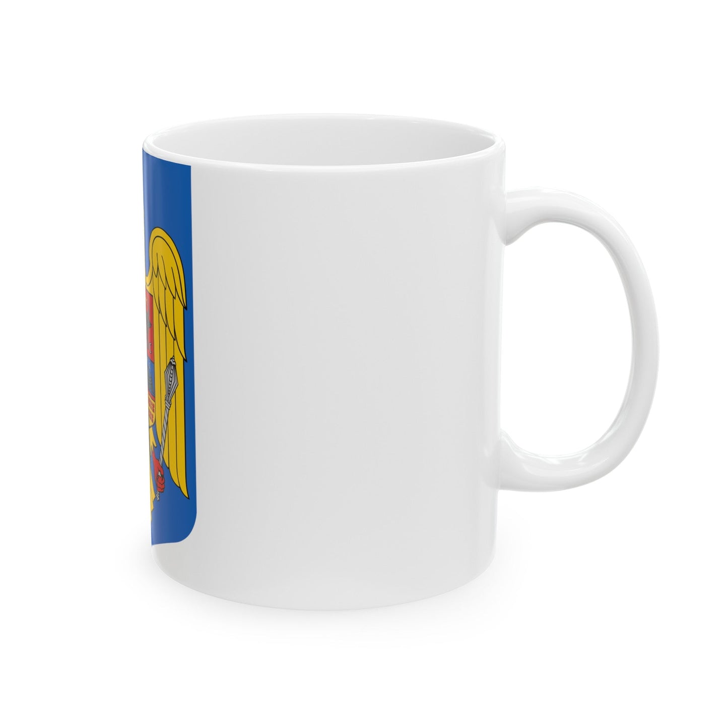 Coat of arms of Romania - White Coffee Mug-The Sticker Space