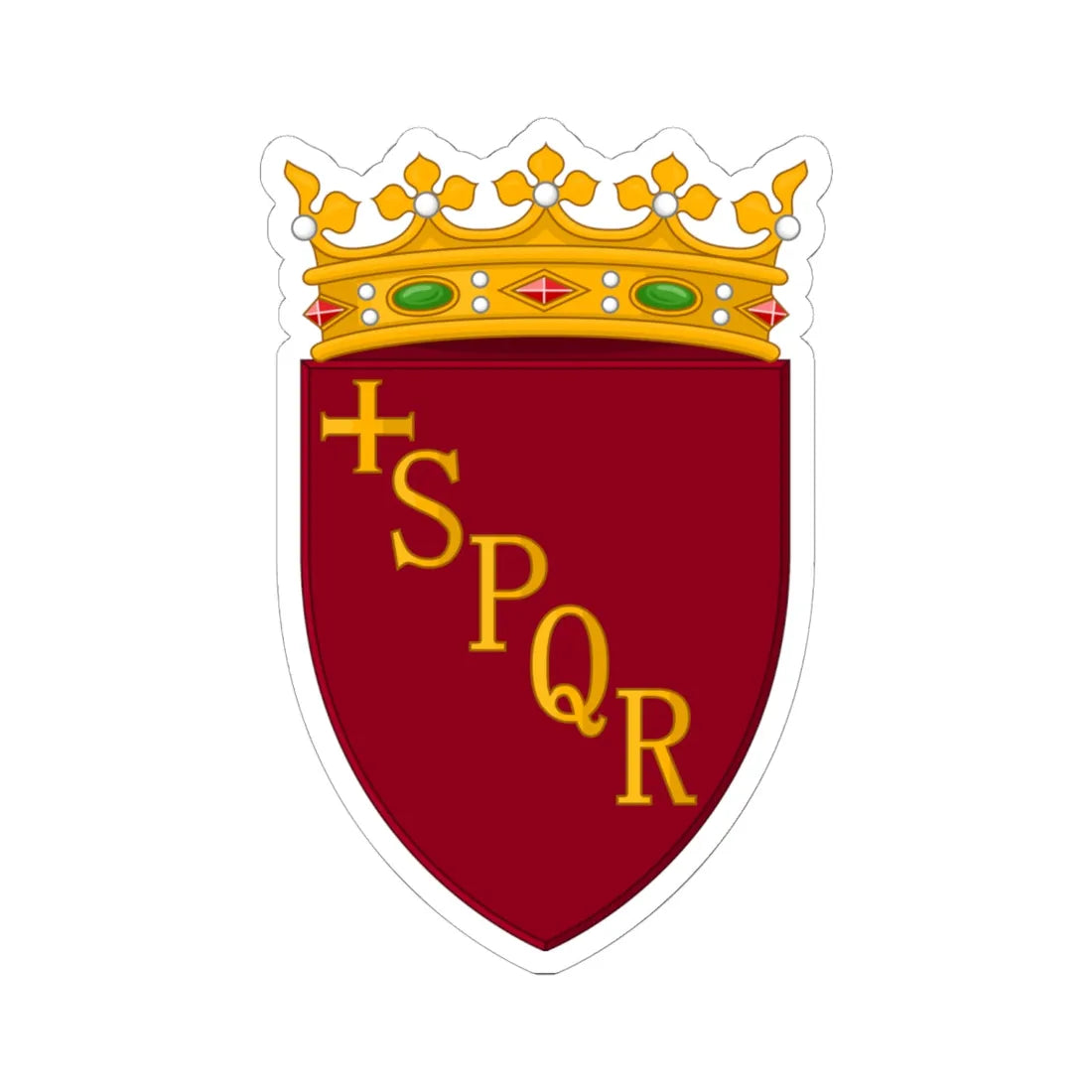 Coat of arms of Rome (Italy) (Coat of Arms) STICKER Vinyl Kiss-Cut Decal 6 Inch White - The Sticker Space