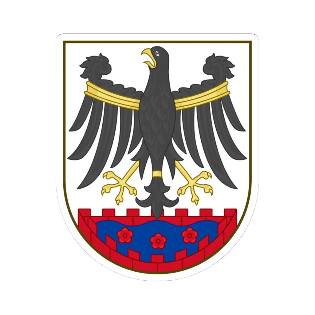 Coat of arms of Roskilde (Denmark) (Coat of Arms) STICKER Vinyl Kiss-Cut Decal 3 Inch White - The Sticker Space