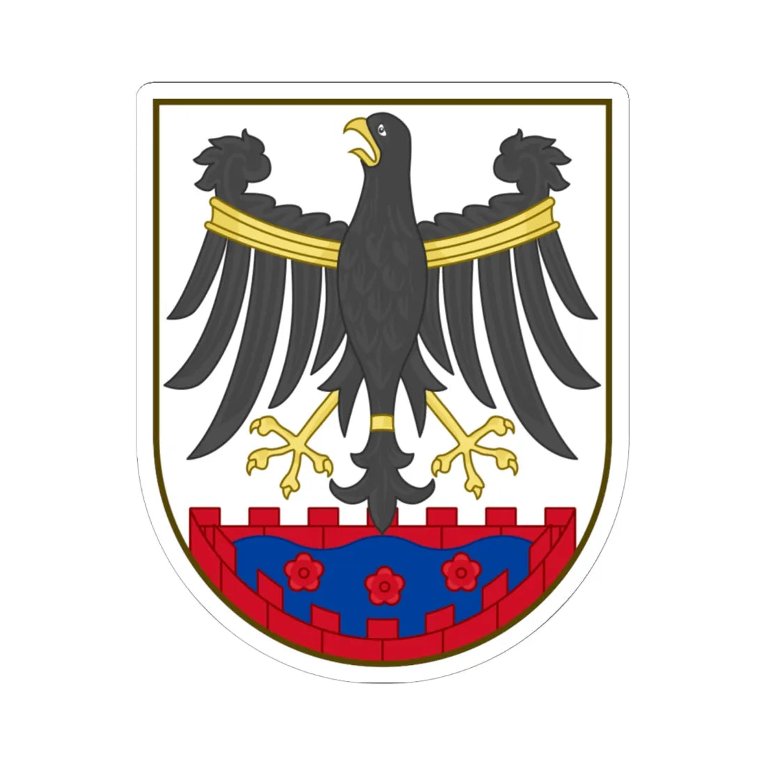 Coat of arms of Roskilde (Denmark) (Coat of Arms) STICKER Vinyl Kiss-Cut Decal 6 Inch White - The Sticker Space