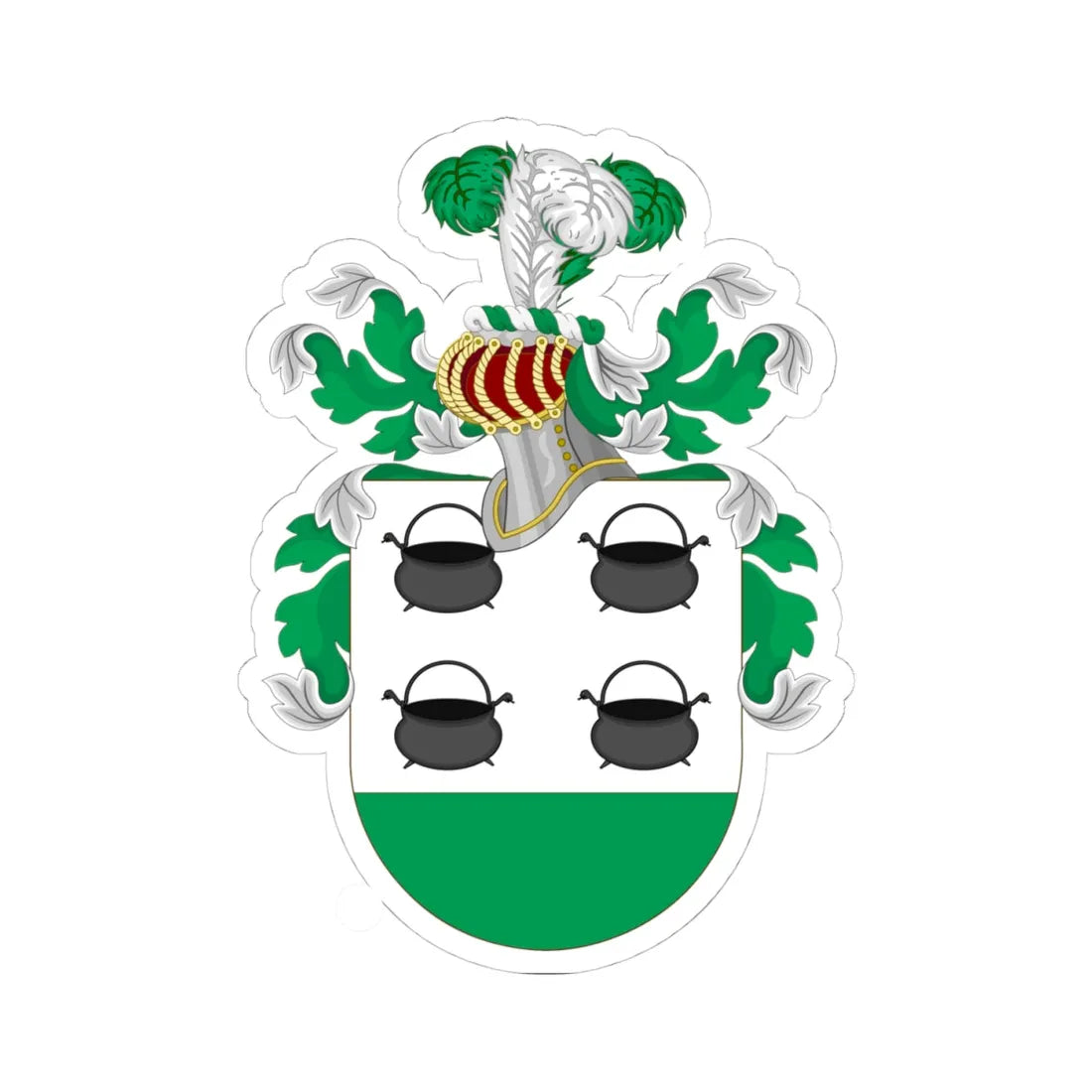 Coat of Arms of Ruiz de los Llanos (Argentina) (Coat of Arms) STICKER Vinyl Kiss-Cut Decal 4 Inch White - The Sticker Space