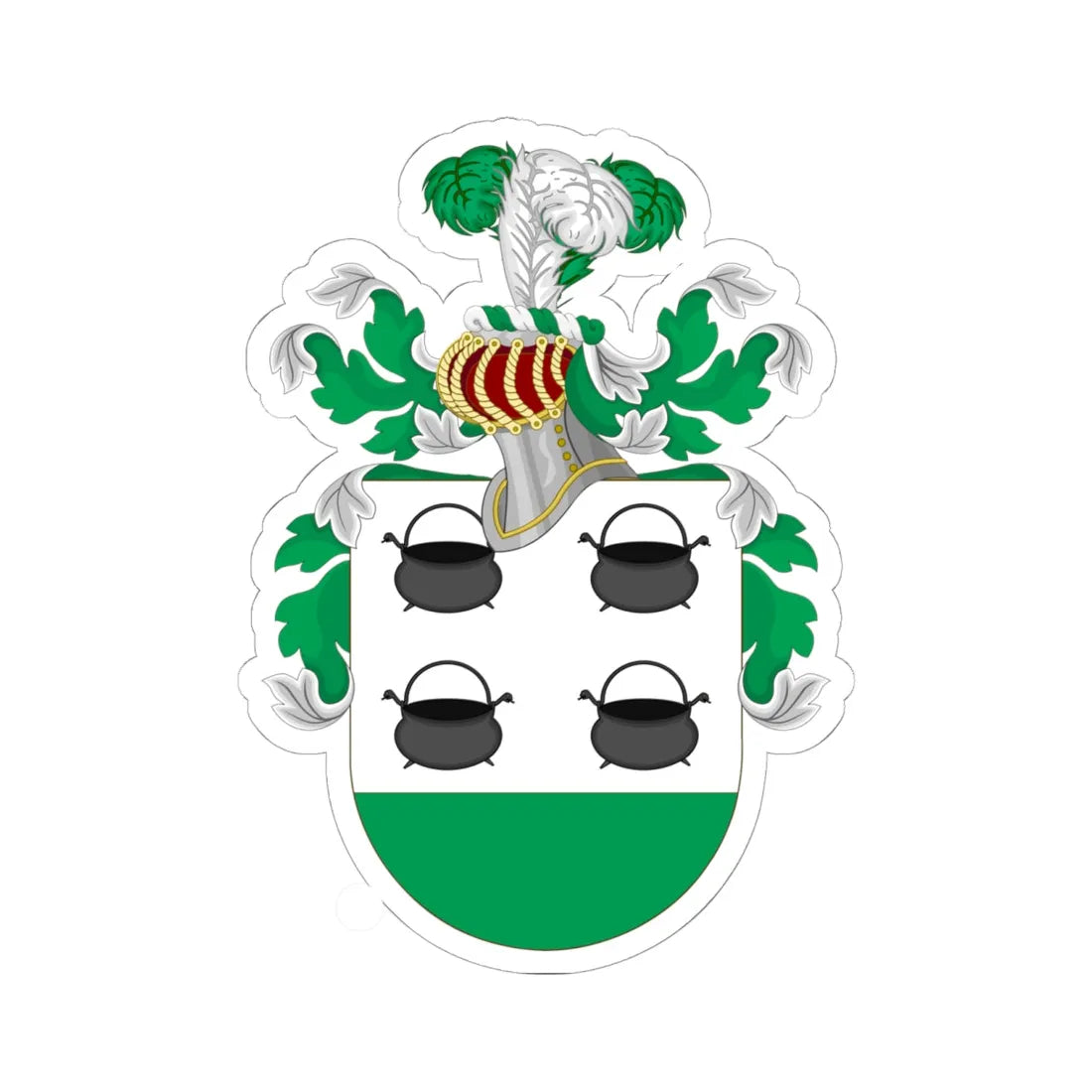 Coat of Arms of Ruiz de los Llanos (Argentina) (Coat of Arms) STICKER Vinyl Kiss-Cut Decal 6 Inch White - The Sticker Space