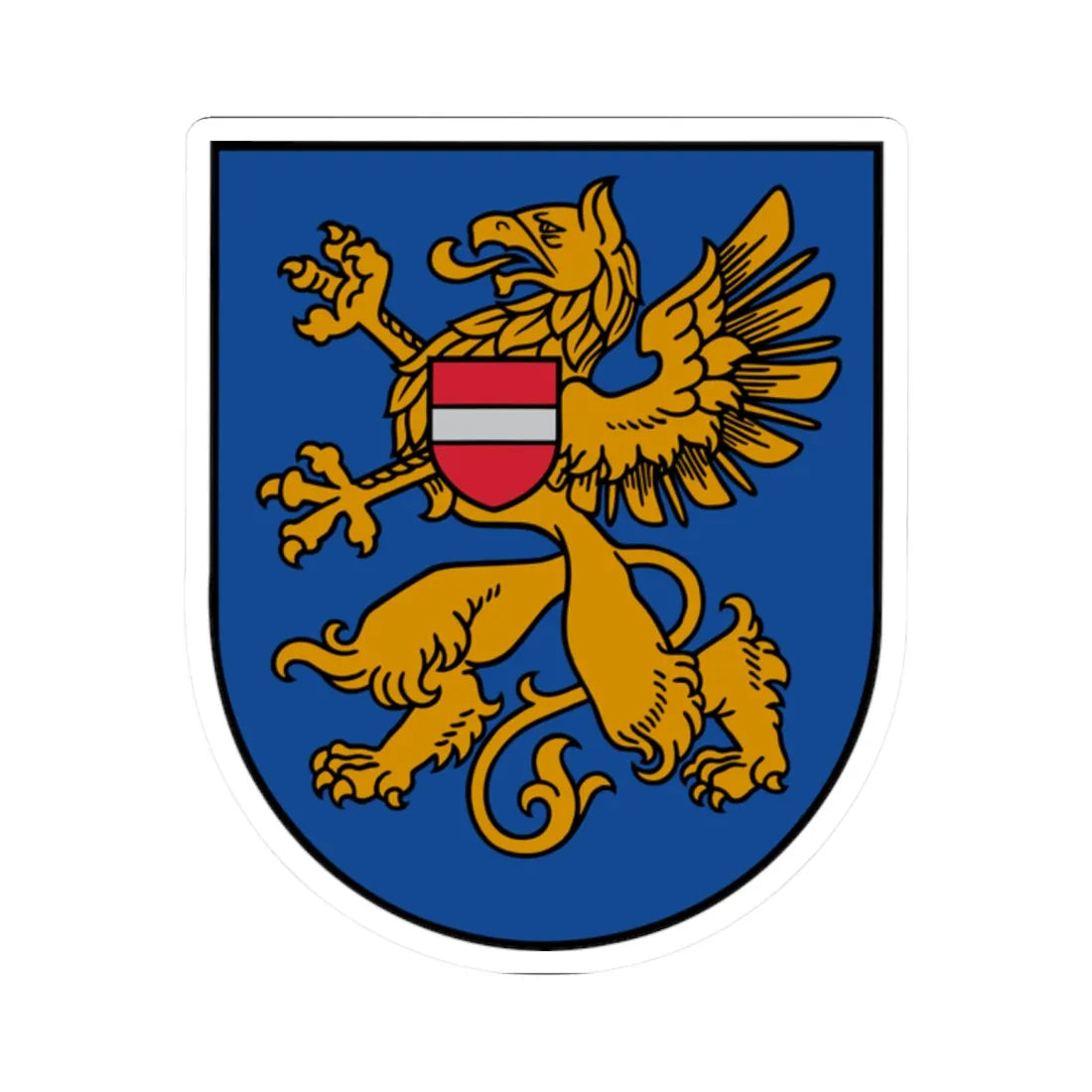 Coat of Arms of Rēzekne (Latvia) (Coat of Arms) STICKER Vinyl Kiss-Cut Decal 2 Inch White - The Sticker Space