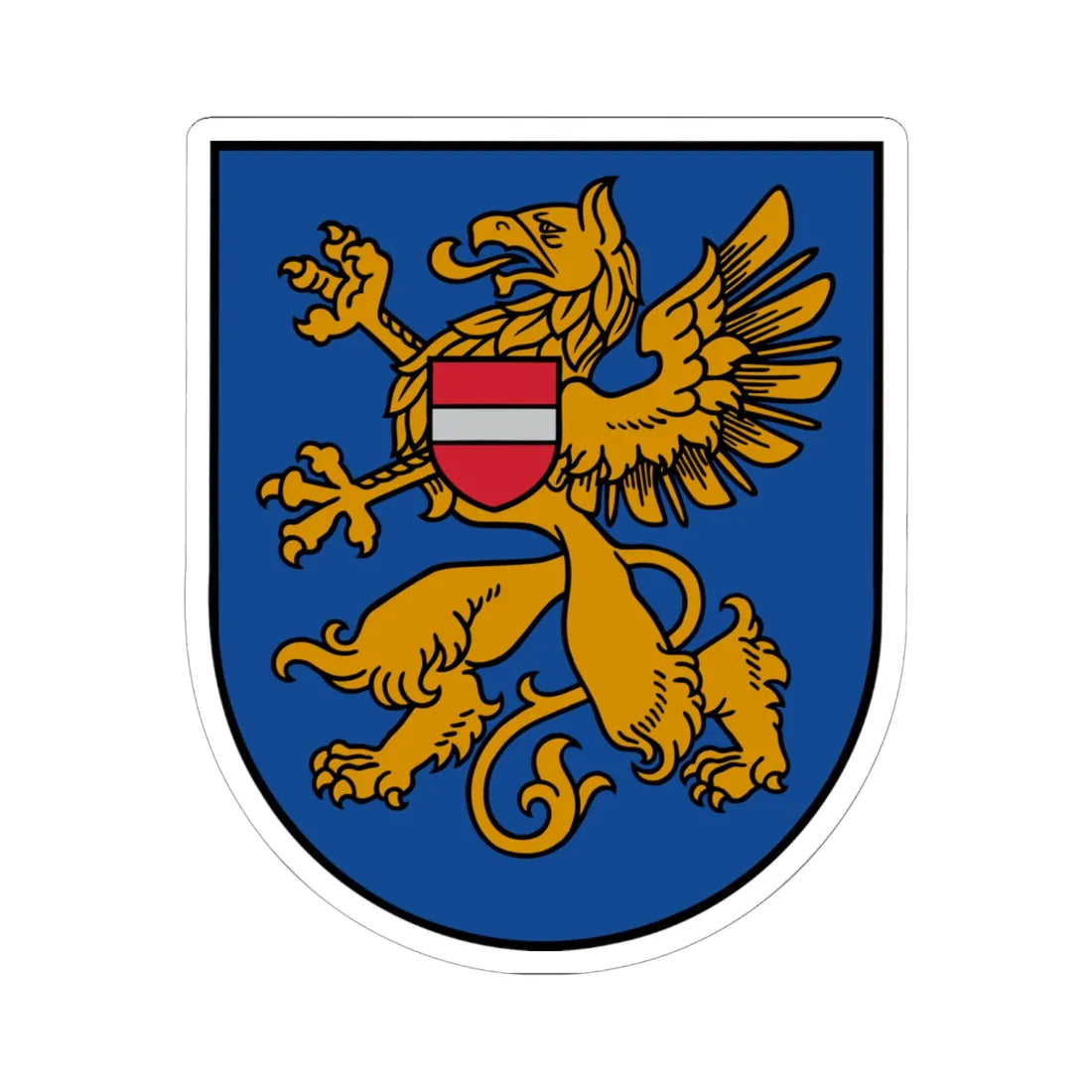 Coat of Arms of Rēzekne (Latvia) (Coat of Arms) STICKER Vinyl Kiss-Cut Decal 6 Inch White - The Sticker Space