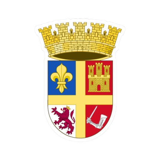 Coat of arms of Saint Augustine Florida (United States) (Coat of Arms) STICKER Vinyl Kiss-Cut Decal 2 Inch White - The Sticker Space