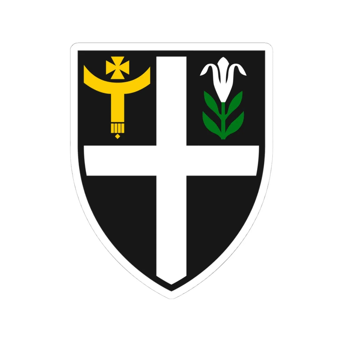 Coat of Arms of Saint Augustine of Canterbury (England) (Coat of Arms) STICKER Vinyl Kiss-Cut Decal 4 Inch White - The Sticker Space