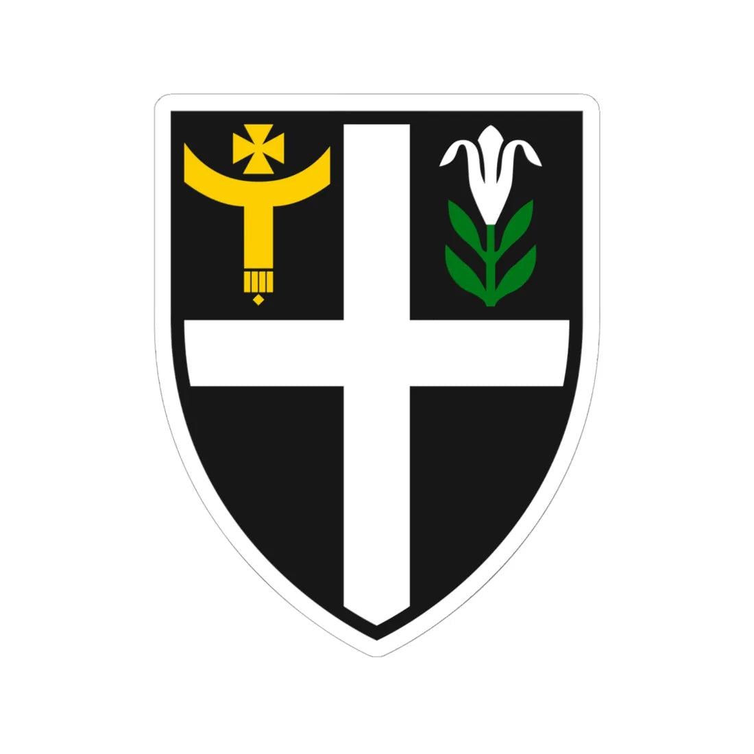 Coat of Arms of Saint Augustine of Canterbury (England) (Coat of Arms) STICKER Vinyl Kiss-Cut Decal 6 Inch White - The Sticker Space