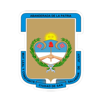 Coat of arms of San Salvador de Jujuy (Argentina) (Coat of Arms) STICKER Vinyl Kiss-Cut Decal 3 Inch White - The Sticker Space