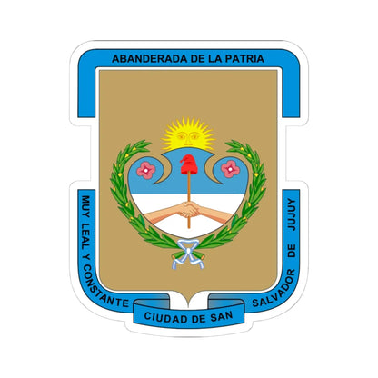 Coat of arms of San Salvador de Jujuy (Argentina) (Coat of Arms) STICKER Vinyl Kiss-Cut Decal 4 Inch White - The Sticker Space