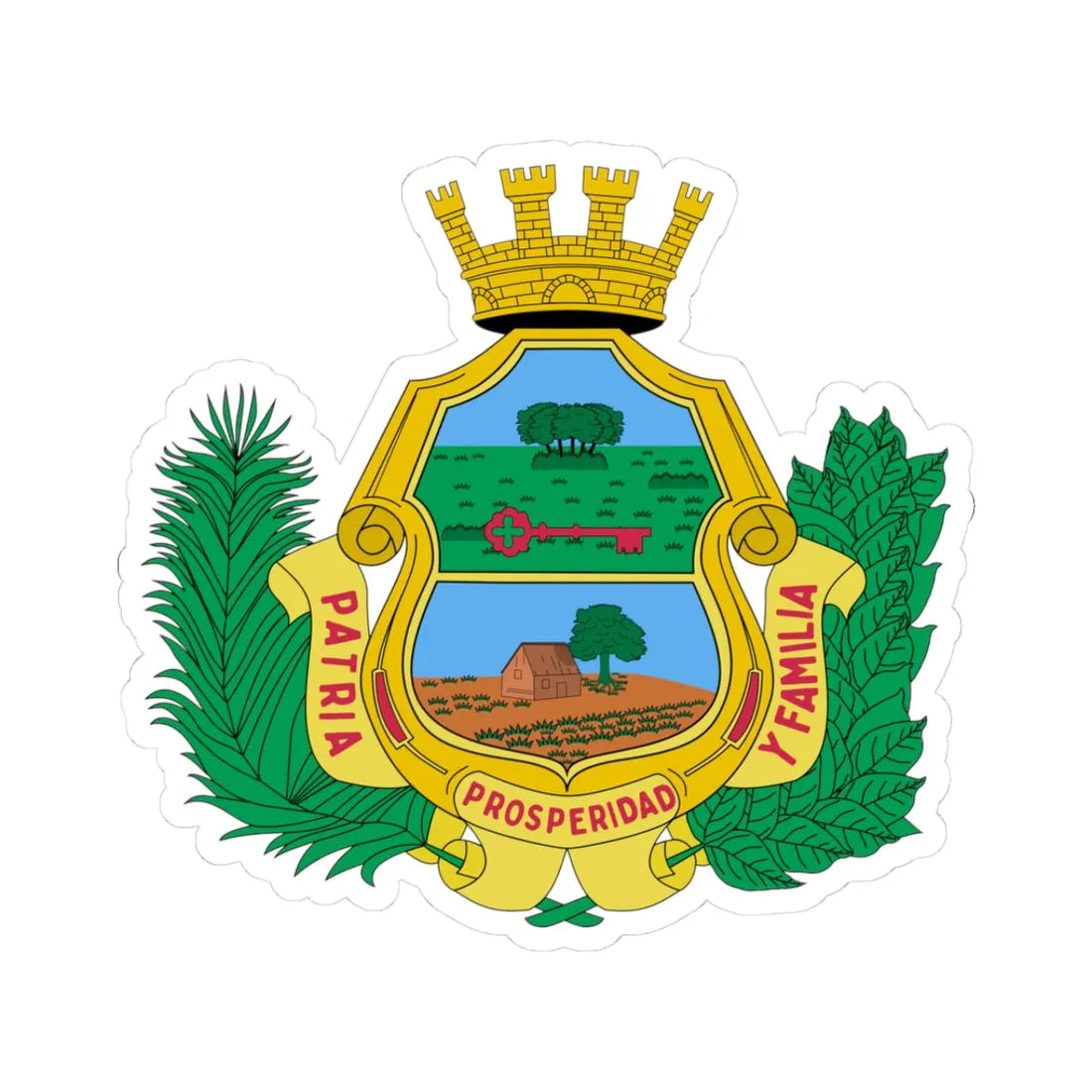 Coat of arms of Santa Clara (Cuba) (Coat of Arms) STICKER Vinyl Kiss-Cut Decal 3 Inch White - The Sticker Space