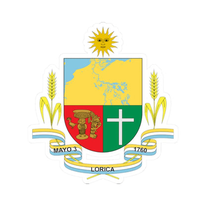 Coat of arms of Santa Cruz de Lorica (Colombia) (Coat of Arms) STICKER Vinyl Kiss-Cut Decal 2 Inch White - The Sticker Space