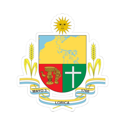Coat of arms of Santa Cruz de Lorica (Colombia) (Coat of Arms) STICKER Vinyl Kiss-Cut Decal 4 Inch White - The Sticker Space