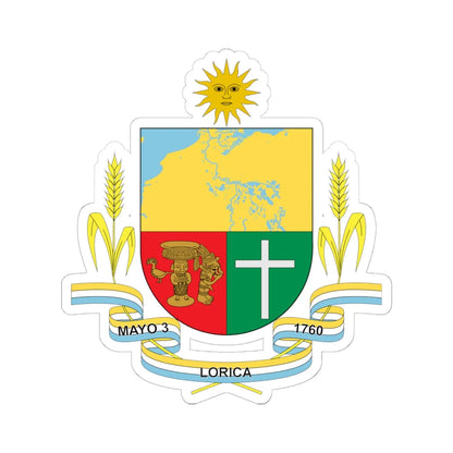 Coat of arms of Santa Cruz de Lorica (Colombia) (Coat of Arms) STICKER Vinyl Kiss-Cut Decal 6 Inch White - The Sticker Space