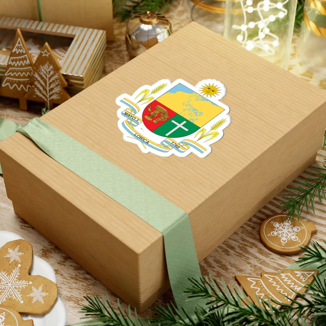 Coat of arms of Santa Cruz de Lorica (Colombia) (Coat of Arms) STICKER Vinyl Kiss-Cut Decal - The Sticker Space