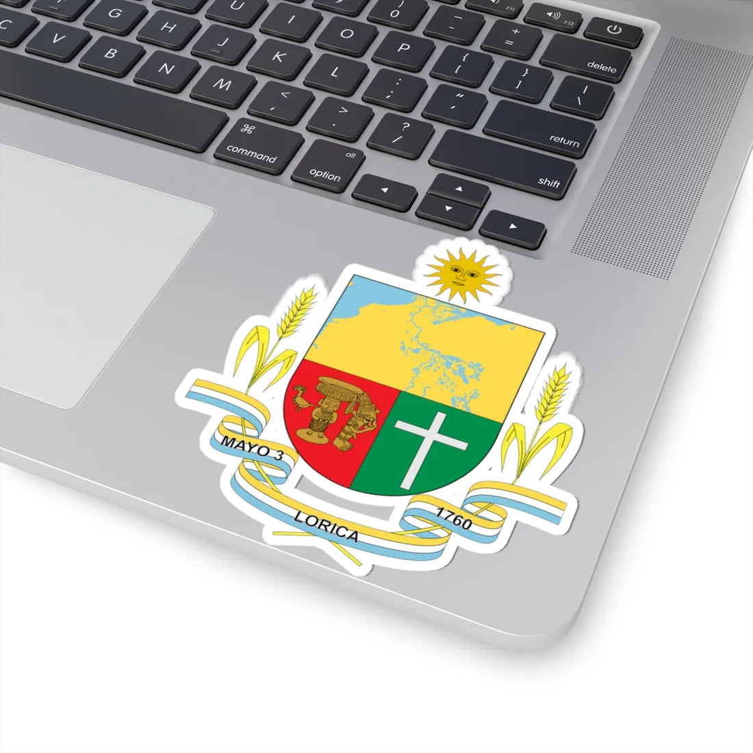 Coat of arms of Santa Cruz de Lorica (Colombia) (Coat of Arms) STICKER Vinyl Kiss-Cut Decal - The Sticker Space