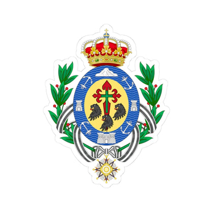 Coat of Arms of Santa Cruz de Tenerife (Spain) (Coat of Arms) STICKER Vinyl Kiss-Cut Decal 3 Inch White - The Sticker Space