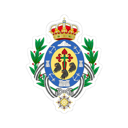 Coat of Arms of Santa Cruz de Tenerife (Spain) (Coat of Arms) STICKER Vinyl Kiss-Cut Decal 4 Inch White - The Sticker Space