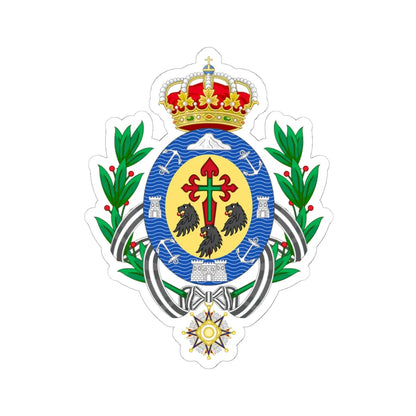 Coat of Arms of Santa Cruz de Tenerife (Spain) (Coat of Arms) STICKER Vinyl Kiss-Cut Decal 6 Inch White - The Sticker Space