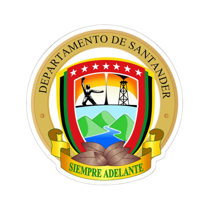 Coat of arms of Santander Department (Colombia) (Coat of Arms) STICKER Vinyl Kiss-Cut Decal 6 Inch White - The Sticker Space