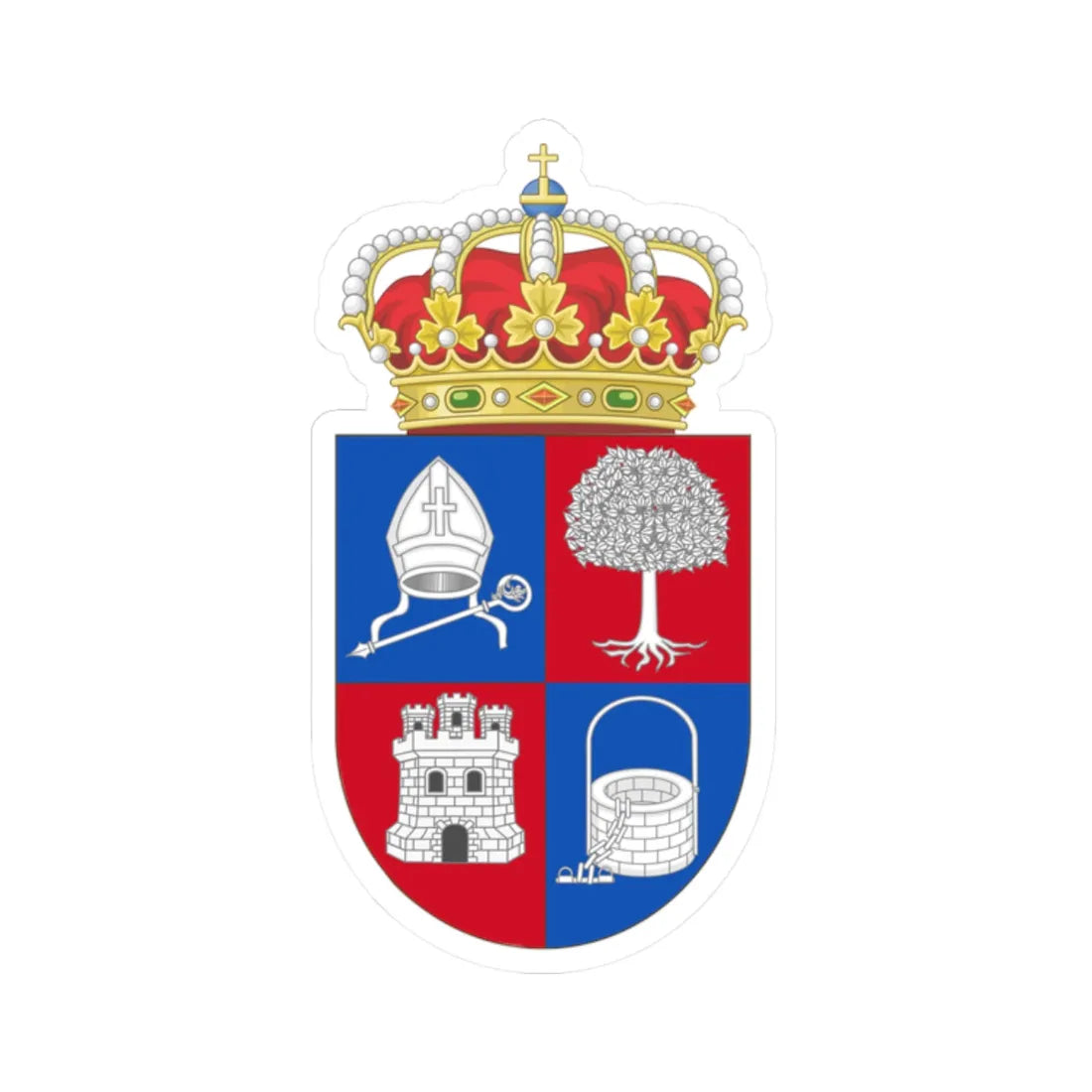 Coat of Arms of Santorcaz (Spain) (Coat of Arms) STICKER Vinyl Kiss-Cut Decal 2 Inch White - The Sticker Space