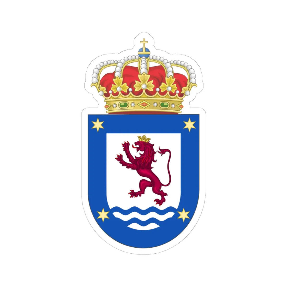 Coat of Arms of Sariegos (Spain) (Coat of Arms) STICKER Vinyl Kiss-Cut Decal 4 Inch White - The Sticker Space