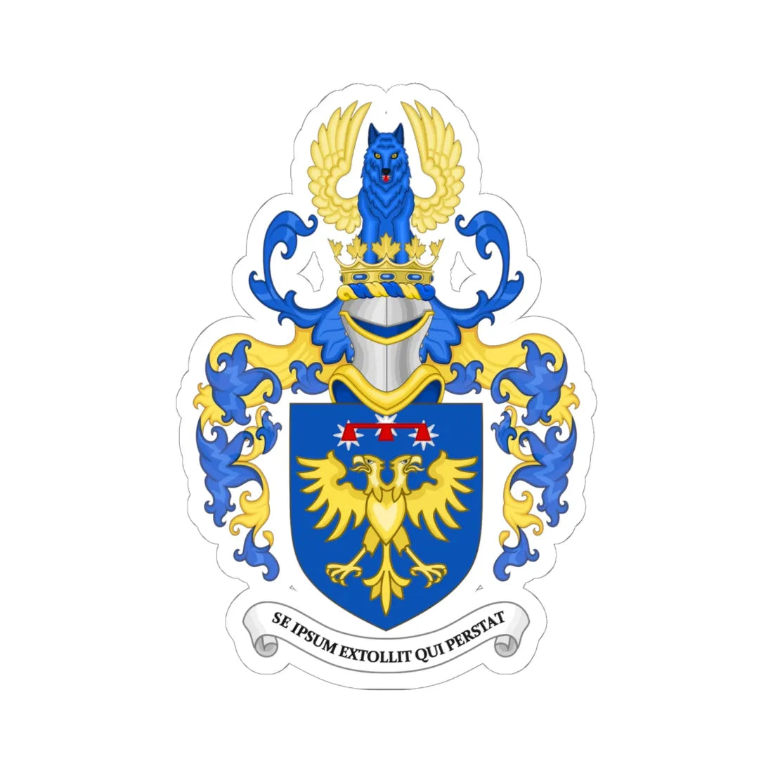 Coat of Arms of Sean Michael Harvey Brazeau as Heir Apparent Canada (Canada) (Coat of Arms) STICKER Vinyl Kiss-Cut Decal 6 Inch White - The Sticker Space