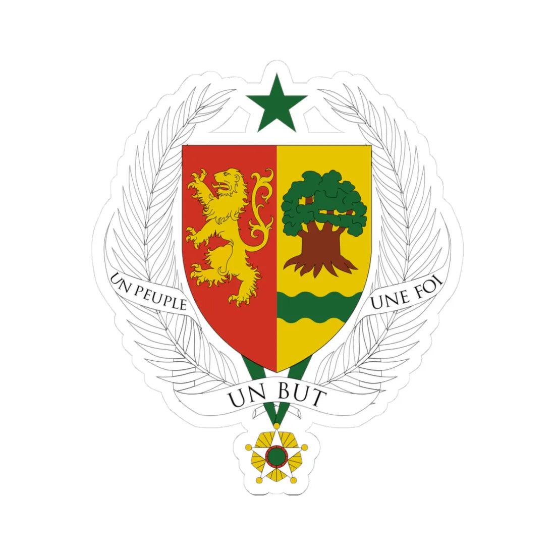 Coat of arms of Senegal (Spain) (Coat of Arms) STICKER Vinyl Kiss-Cut Decal 3 Inch White - The Sticker Space