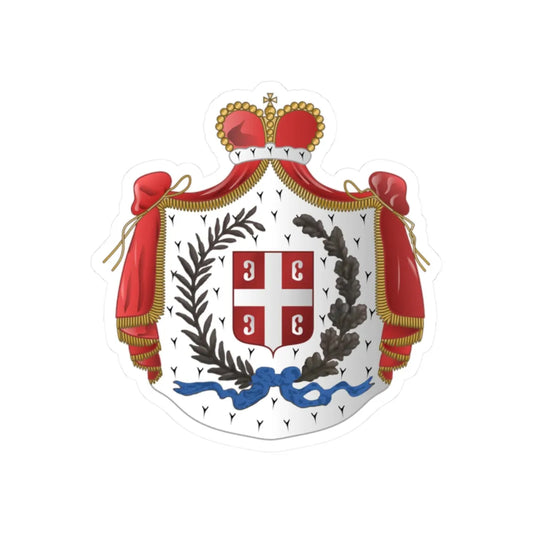 Coat of arms of Serbia 1835-1882 (Serbia) (Coat of Arms) STICKER Vinyl Kiss-Cut Decal 2 Inch White - The Sticker Space
