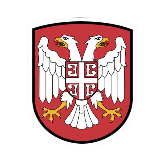 Coat of arms of serbia 1941 1944 vectorised (Serbia) (Coat of Arms) STICKER Vinyl Kiss-Cut Decal 2 Inch White - The Sticker Space