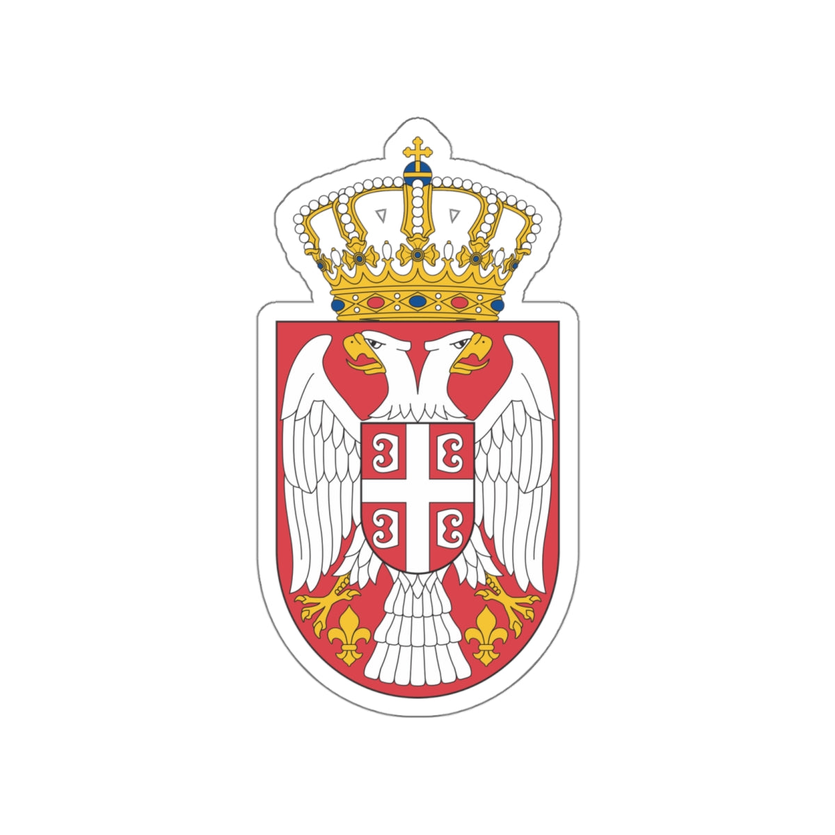 Coat of arms of Serbia 2 STICKER Vinyl Die-Cut Decal-White-The Sticker Space