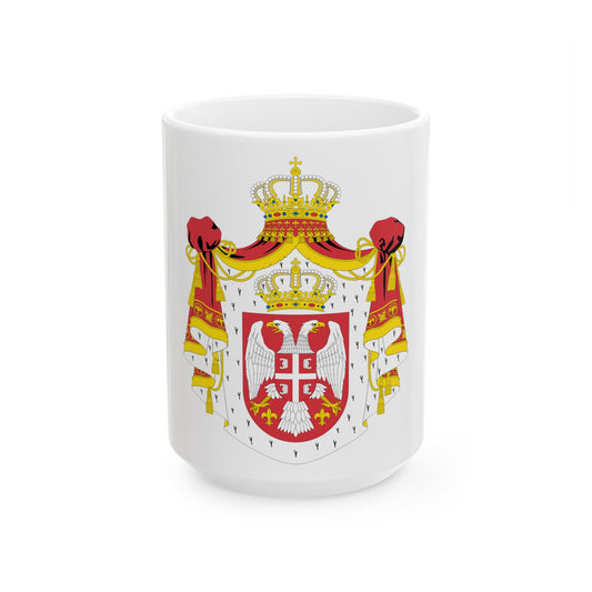 Coat of arms of Serbia (2004-2010) - White Coffee Mug-15oz-The Sticker Space