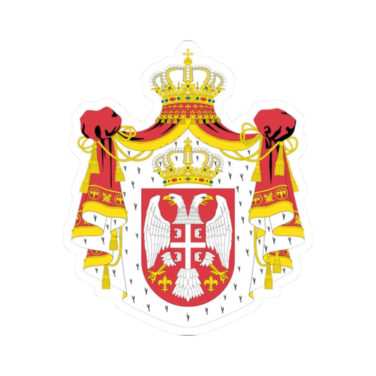 Coat of arms of Serbia 2004-2010 (Yugoslavia) (Coat of Arms) STICKER Vinyl Kiss-Cut Decal 2 Inch White - The Sticker Space