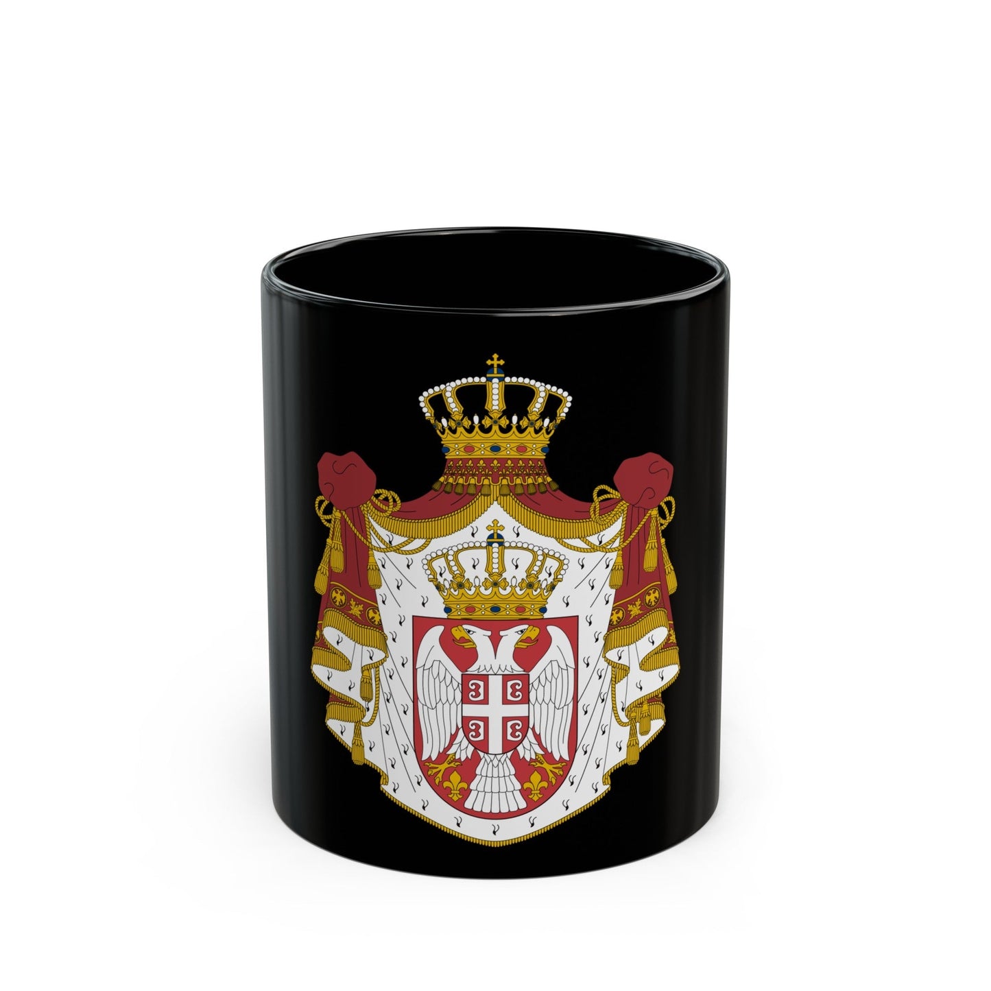 Coat of arms of Serbia - Black Coffee Mug-11oz-The Sticker Space