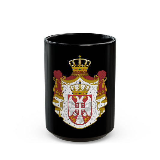 Coat of arms of Serbia - Black Coffee Mug-15oz-The Sticker Space