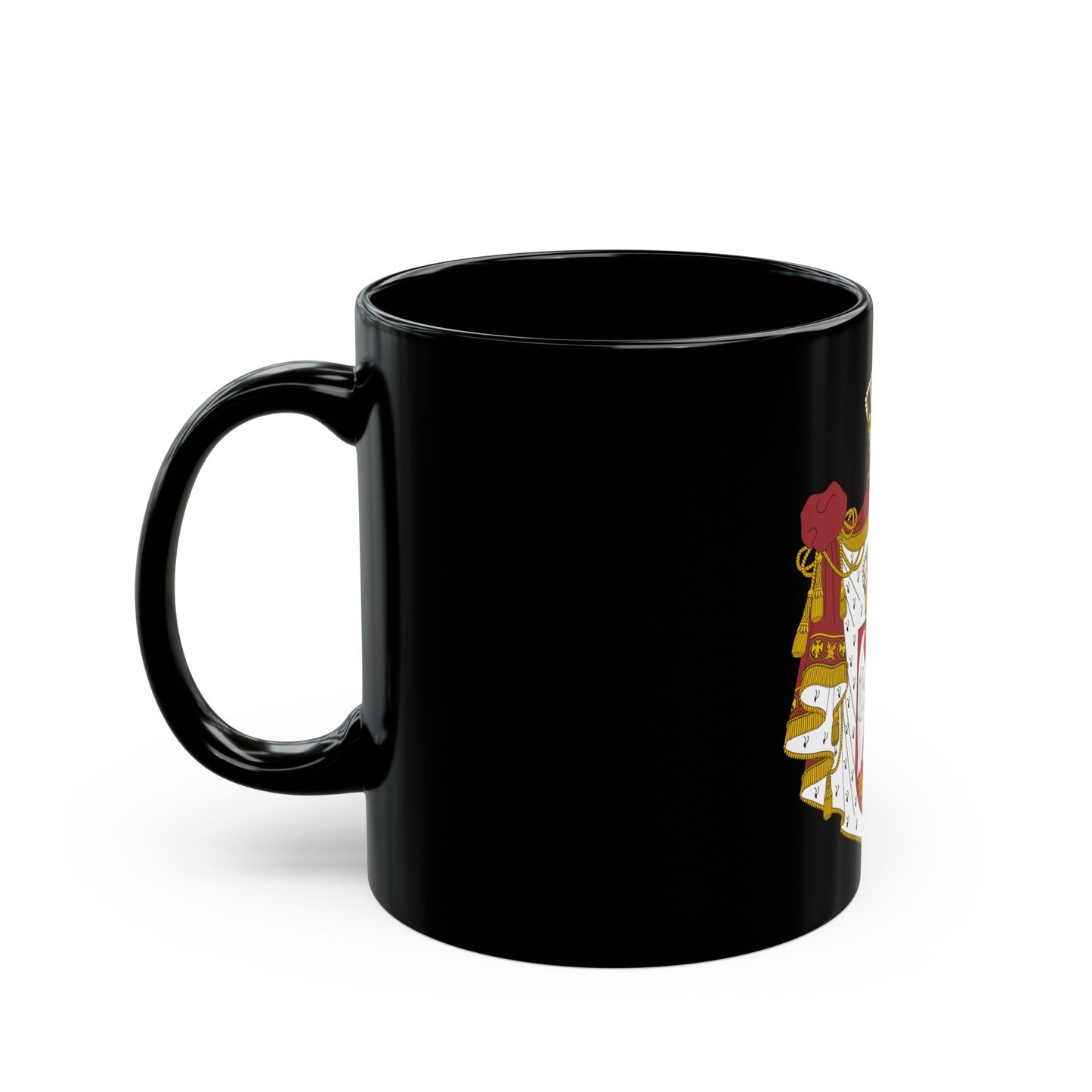 Coat of arms of Serbia - Black Coffee Mug-The Sticker Space