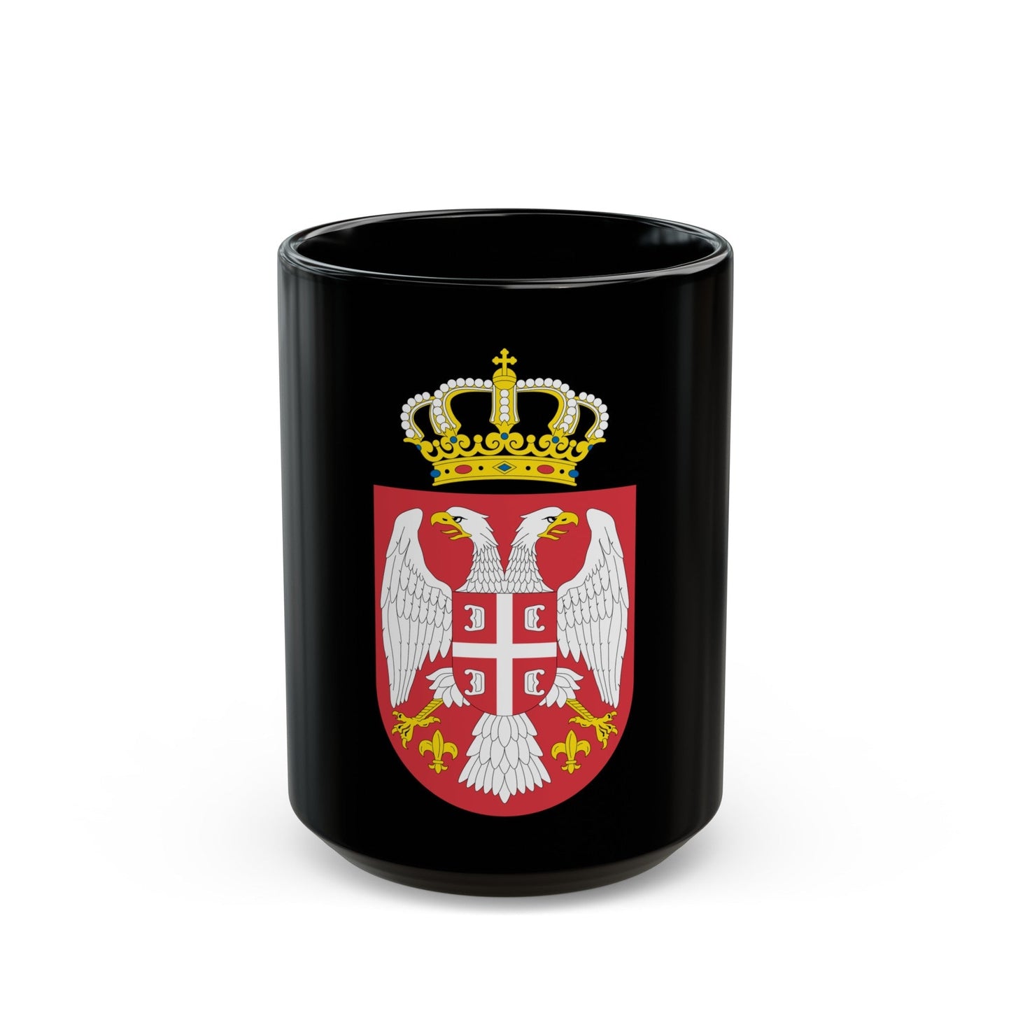 Coat of arms of Serbia small (2004 - 2010) - Black Coffee Mug-15oz-The Sticker Space