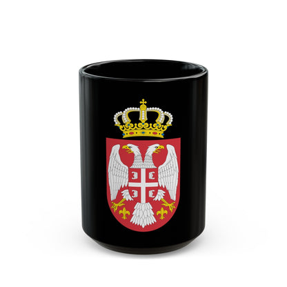 Coat of arms of Serbia small (2004 - 2010) - Black Coffee Mug-15oz-The Sticker Space