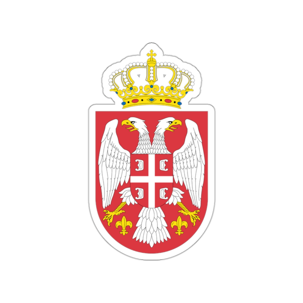 Coat of arms of Serbia small (2004 - 2010) STICKER Vinyl Die-Cut Decal-White-The Sticker Space