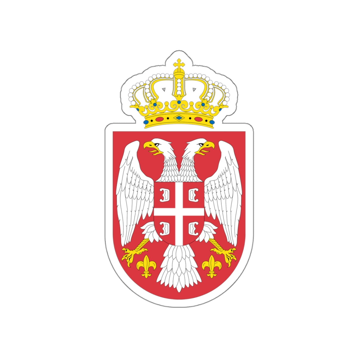 Coat of arms of Serbia small (2004 - 2010) STICKER Vinyl Die-Cut Decal-White-The Sticker Space