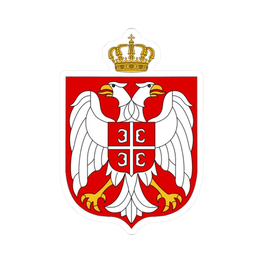 Coat of arms of Serbia unofficial 1994-2004 (Serbia) (Coat of Arms) STICKER Vinyl Kiss-Cut Decal 2 Inch White - The Sticker Space