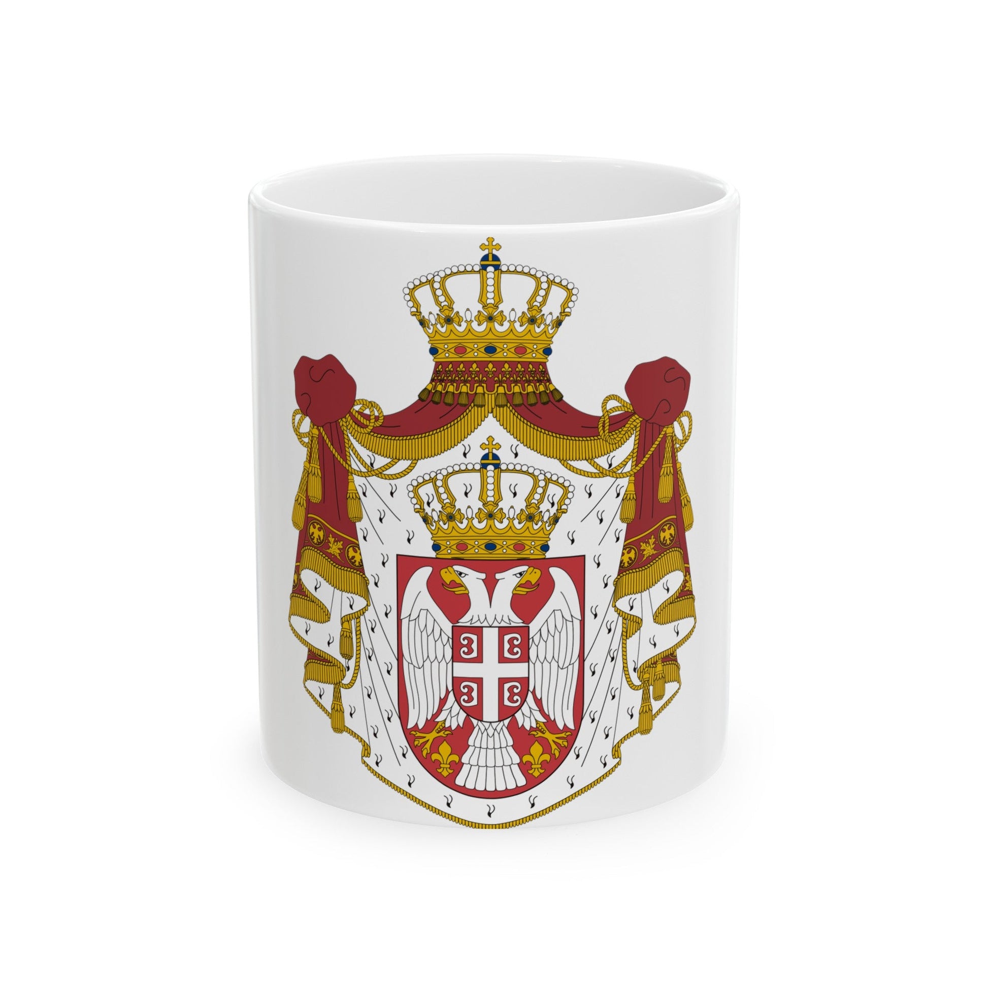 Coat of arms of Serbia - White Coffee Mug-11oz-The Sticker Space