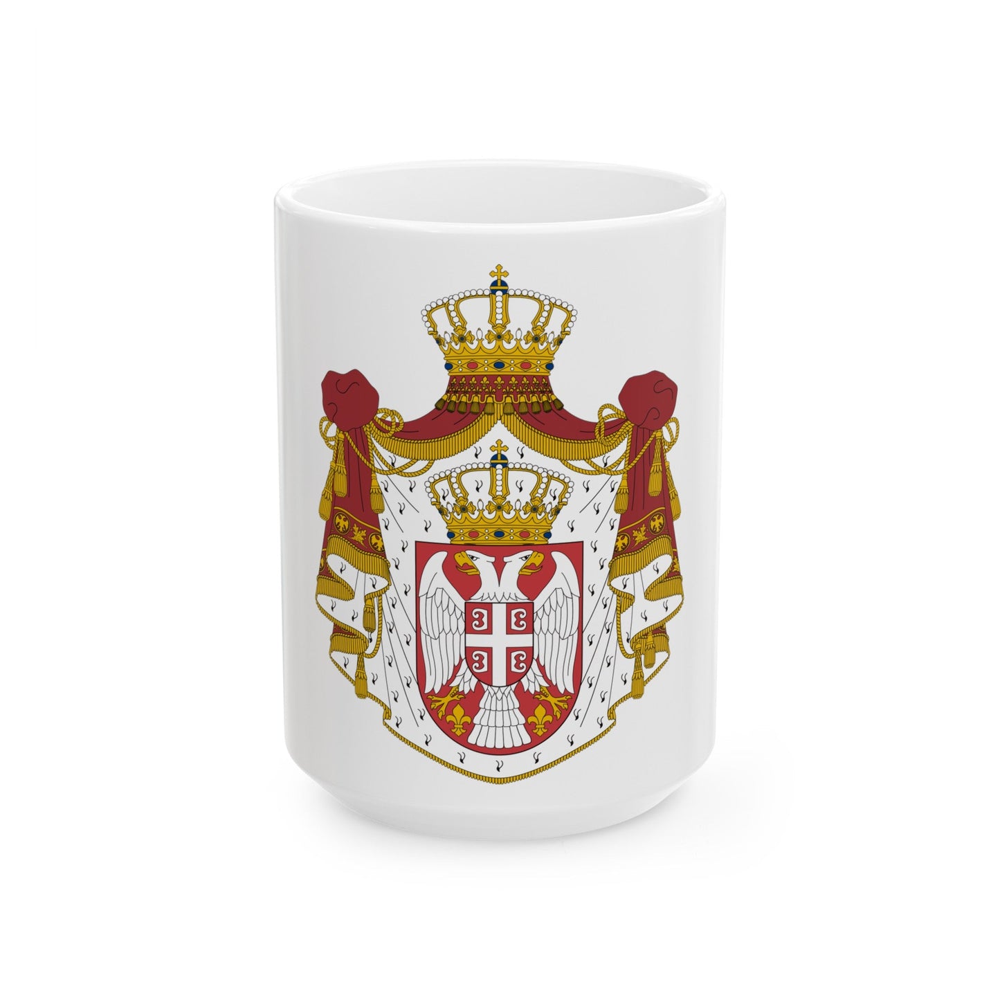 Coat of arms of Serbia - White Coffee Mug-15oz-The Sticker Space