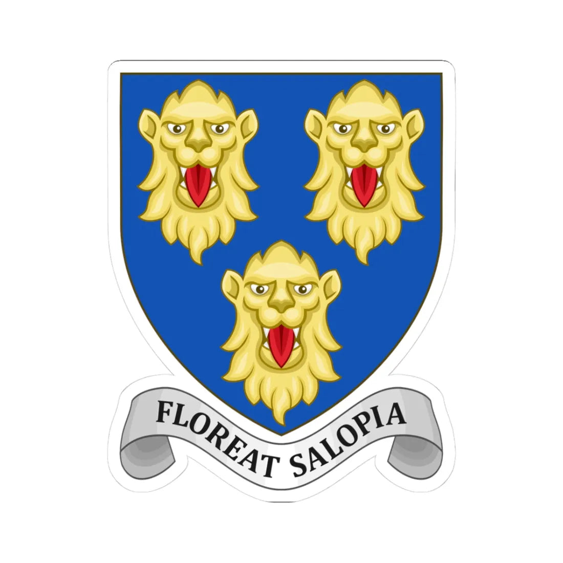 Coat of arms of Shrewsbury (England) (Coat of Arms) STICKER Vinyl Kiss-Cut Decal 3 Inch White - The Sticker Space